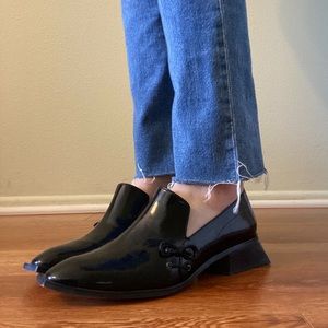 BCBG Black Leather Loafers size 39